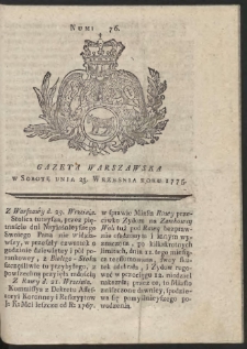 Gazeta Warszawska. R.1775 Nr 76