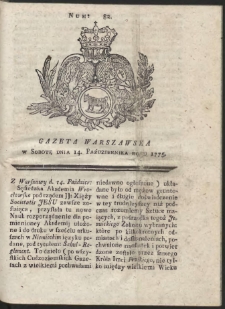 Gazeta Warszawska. R.1775 Nr 82