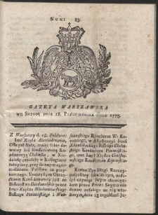 Gazeta Warszawska. R.1775 Nr 83