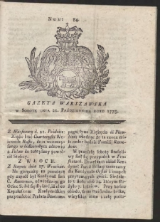 Gazeta Warszawska. R.1775 Nr 84