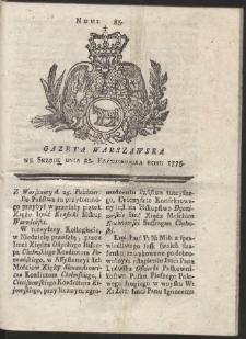 Gazeta Warszawska. R.1775 Nr 85