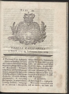 Gazeta Warszawska. R.1775 Nr 94