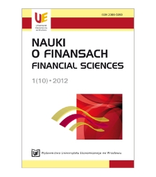 Spis treści [Nauki o Finansach = Financial Sciences, 2012, Nr 1 (10)]