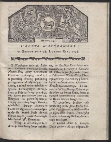 Gazeta Warszawska. R.1778 Nr 17