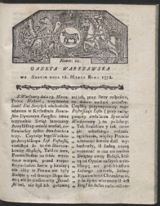 Gazeta Warszawska. R.1778 Nr 22