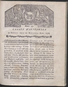 Gazeta Warszawska. R.1778 Nr 33