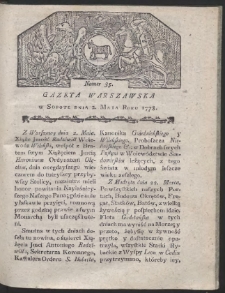 Gazeta Warszawska. R.1778 Nr 35