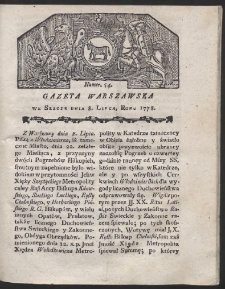 Gazeta Warszawska. R.1778 Nr 54