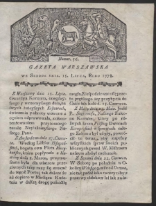 Gazeta Warszawska. R.1778 Nr 56