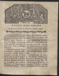 Gazeta Warszawska. R.1778 Nr 63