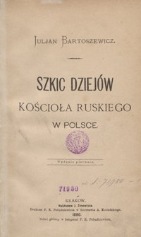Szkic dziejów Kościoła ruskiego w Polsce