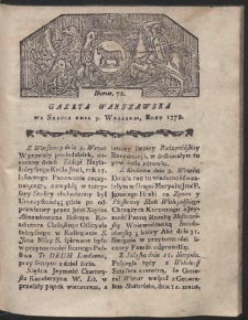 Gazeta Warszawska. R.1778 Nr 72
