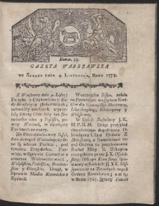 Gazeta Warszawska. R.1778 Nr 88