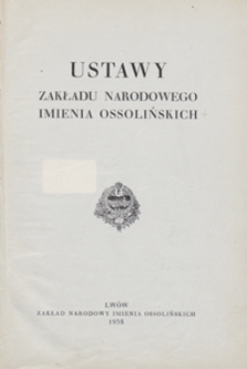 Ustawy Zakładu Narodowego imienia Ossolińskich