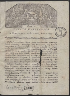 Gazeta Warszawska. R. 1779 Nr 1