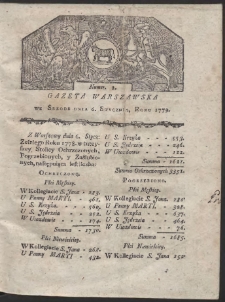 Gazeta Warszawska. R. 1779 Nr 2