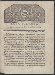Gazeta Warszawska. R. 1779 Nr 8