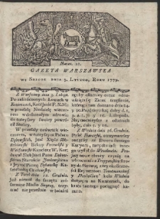 Gazeta Warszawska. R. 1779 Nr 10