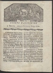 Gazeta Warszawska. R. 1779 Nr 11