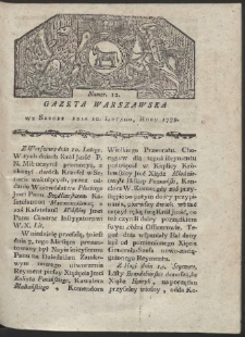 Gazeta Warszawska. R. 1779 Nr 12