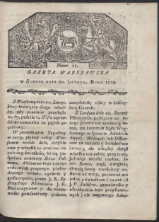 Gazeta Warszawska. R. 1779 Nr 15