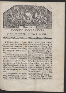 Gazeta Warszawska. R. 1779 Nr 17