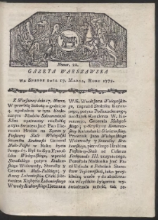 Gazeta Warszawska. R. 1779 Nr 22