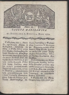 Gazeta Warszawska. R. 1779 Nr 28