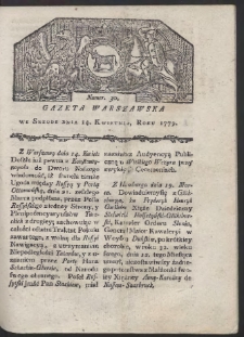 Gazeta Warszawska. R. 1779 Nr 30