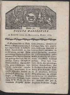 Gazeta Warszawska. R. 1779 Nr 31