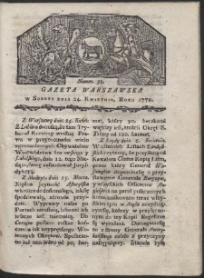 Gazeta Warszawska. R. 1779 Nr 33
