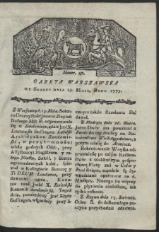 Gazeta Warszawska. R. 1779 Nr 40