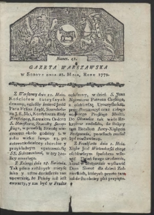 Gazeta Warszawska. R. 1779 Nr 41