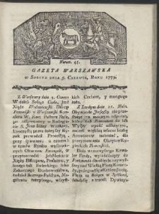 Gazeta Warszawska. R. 1779 Nr 45