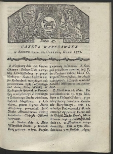 Gazeta Warszawska. R. 1779 Nr 47