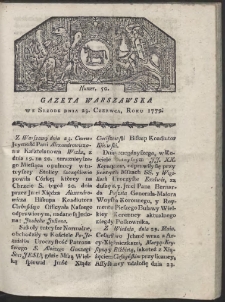 Gazeta Warszawska. R. 1779 Nr 50