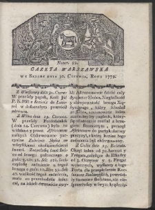Gazeta Warszawska. R. 1779 Nr 52