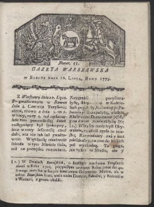 Gazeta Warszawska. R. 1779 Nr 55