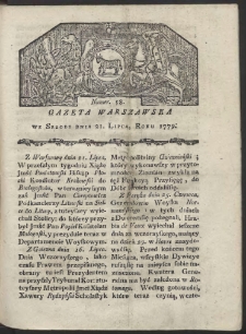 Gazeta Warszawska. R. 1779 Nr 58