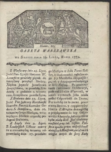 Gazeta Warszawska. R. 1779 Nr 60
