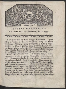 Gazeta Warszawska. R. 1779 Nr 69