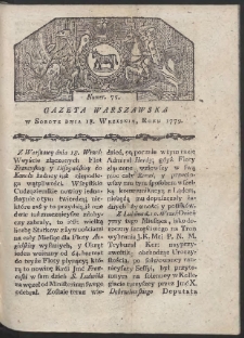 Gazeta Warszawska. R. 1779 Nr 75