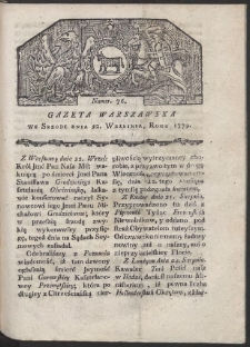 Gazeta Warszawska. R. 1779 Nr 76