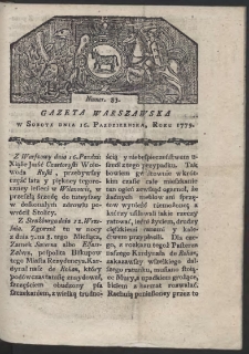 Gazeta Warszawska. R. 1779 Nr 83
