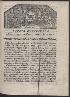 Gazeta Warszawska. R. 1779 Nr 85