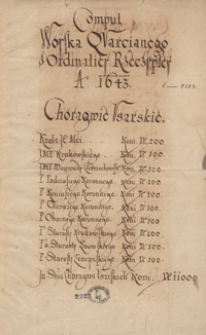 Comput woyska kwarcianego z ordinatiey Rzeczypospolitey Anno 1643