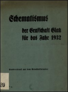 Schematismus der Grafschaft Glatz für das Jahr 1932