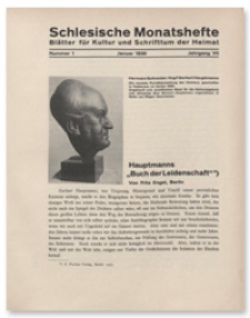 Schlesische Monatshefte : Blätter für Kultur und Schrifttum der Heimat. Jahrgang VII, Januar 1930, Nummer 1