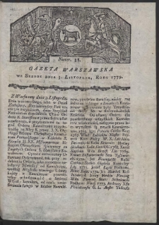 Gazeta Warszawska. R. 1779 Nr 88