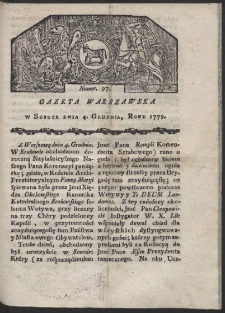 Gazeta Warszawska. R. 1779 Nr 97